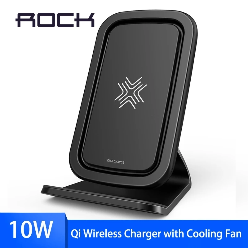 Беспроводное зарядное устройство ROCK для iPhone XS MAX XR X 8 10 Вт Qi охлаждающий
