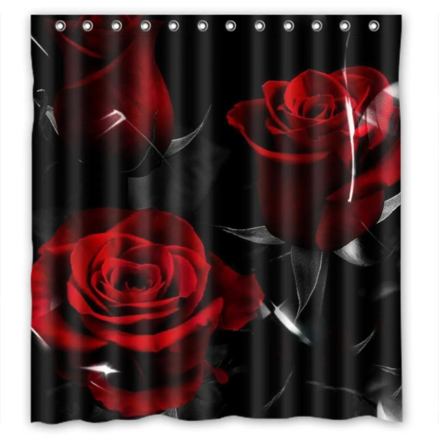 Glam Fire Red Rose и Black Leaves лучший домашний модный тканевый душ для ванной комнаты