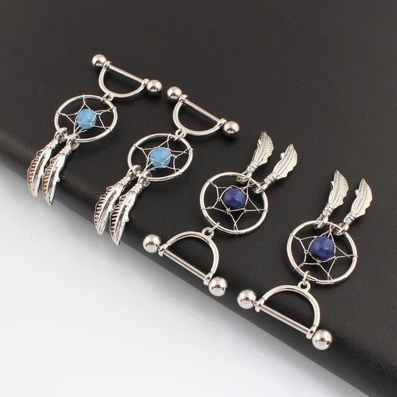 Розничная продажа 2 шт./партия кольцо Ловец снов для сосков красивое безникелевое