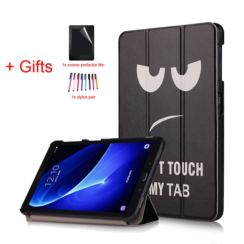 DYJ Умный Магнитный чехол для samsung Galaxy Tab A 10,1 T580 T585 SM-T580 SM-T585, защитный чехол с подставкой+ пленка+ ручка - Цвет: DYJ