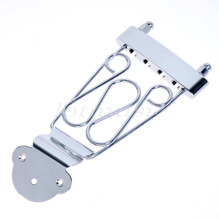 2Pcs Birdland style Archtop Tailpiece Bridge Chrome For Bass Jazz Guitar Replacement | Спорт и развлечения