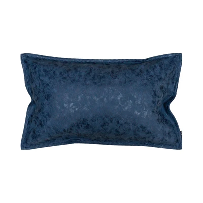 dark blue Роскошный домашний декор, Мягкая Наволочка из искусственной кожи, серый, синий, оранжевый, декоративная наволочка для подушки, 30X50 см, диванная подушка - Цвет: dark blue