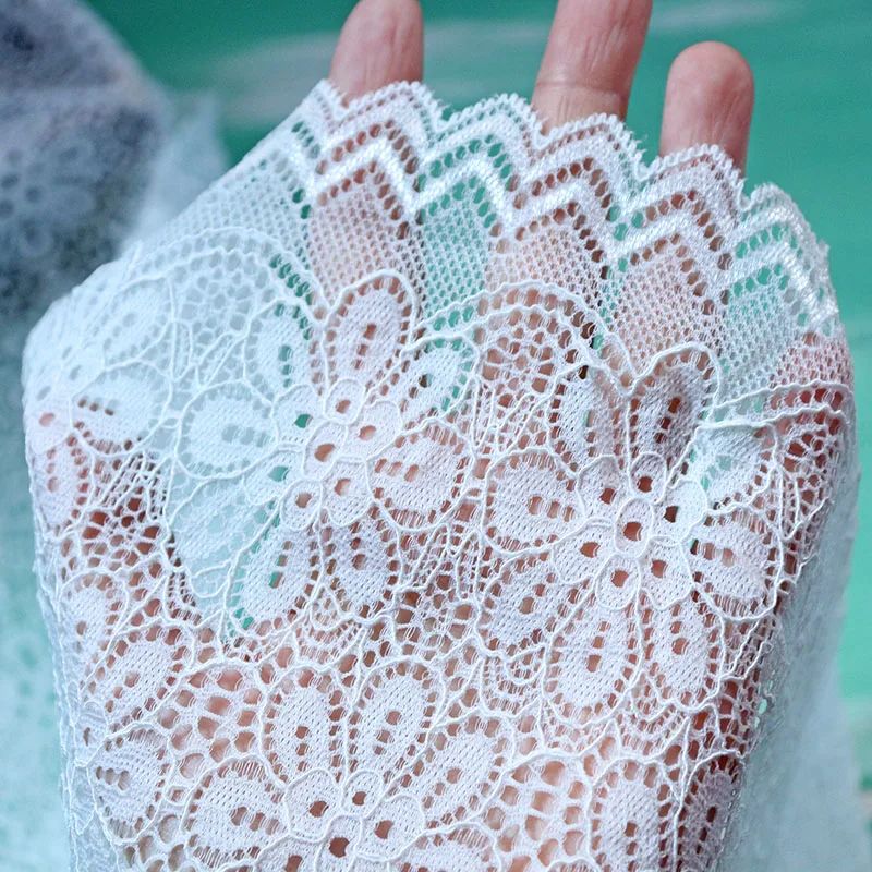 2Yards Daisy Flowers White Lace Trim Ribbon Embroidered Elastic Fabric DIY Crafts Sewing Accessories Wedding Hair Garments | Дом и сад