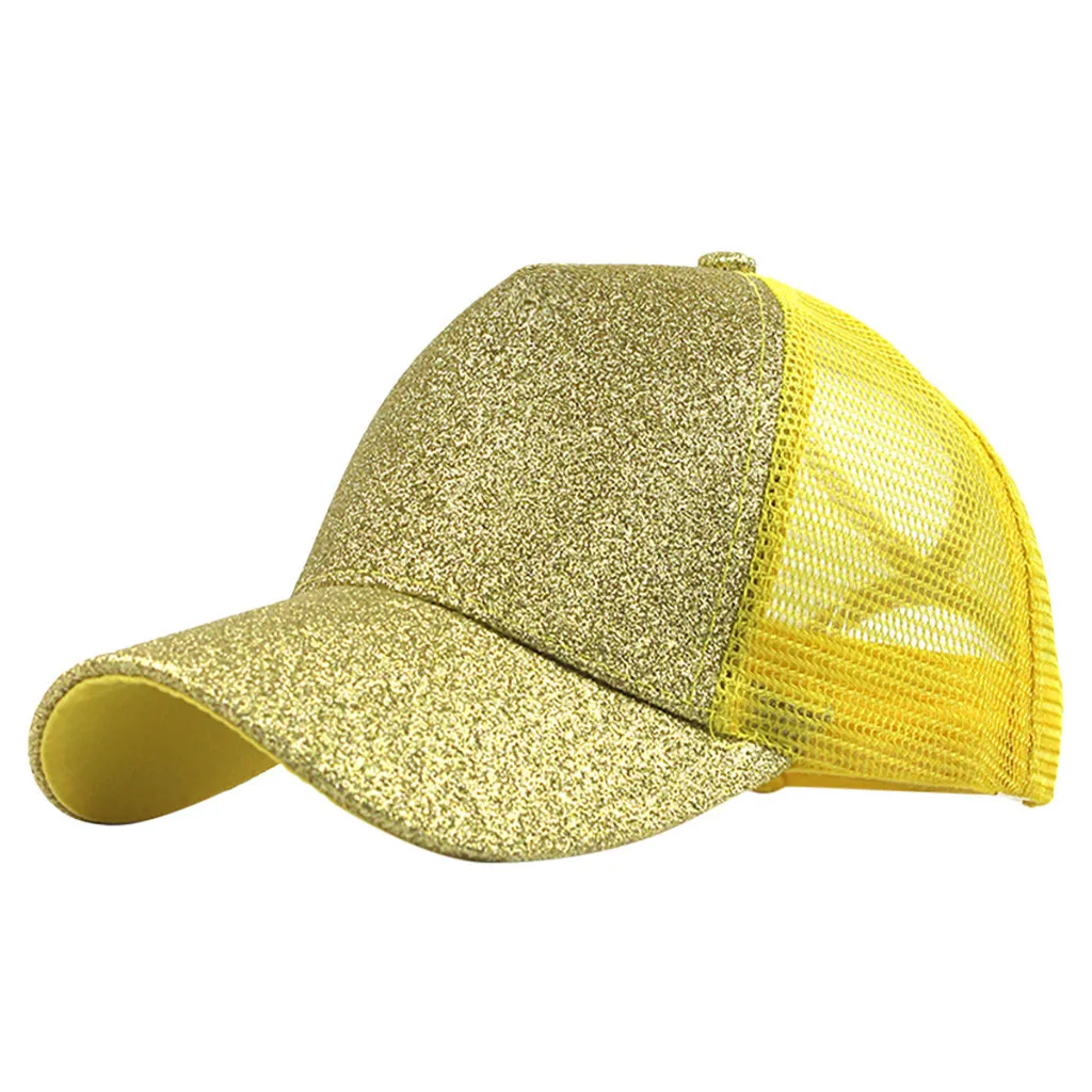 girls cap Ponytail Messy Buns Trucker Plain Baseball Visor Cap Unisex Glitter Hat petten voor mannen cappellini uomo#XP15