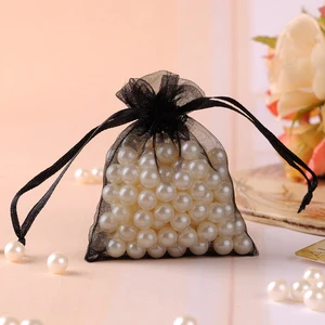 Лидер продаж, 100 шт.лот, 7x9 см, черный шнурок из органзы для упаковки ювелирных изделий, можно заказать логотип, подарочные пакеты и мешочки для свадебных подарков