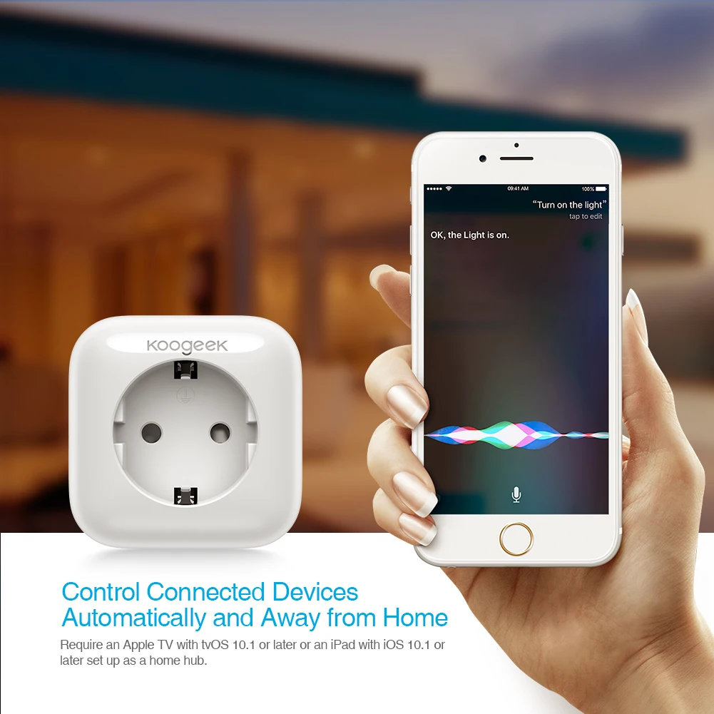 Koogeek Умный дом WiFi розетка для Apple HomeKit Google Assistant Amazon Alexa EU power Energy Monitor Siri Голосовое управление
