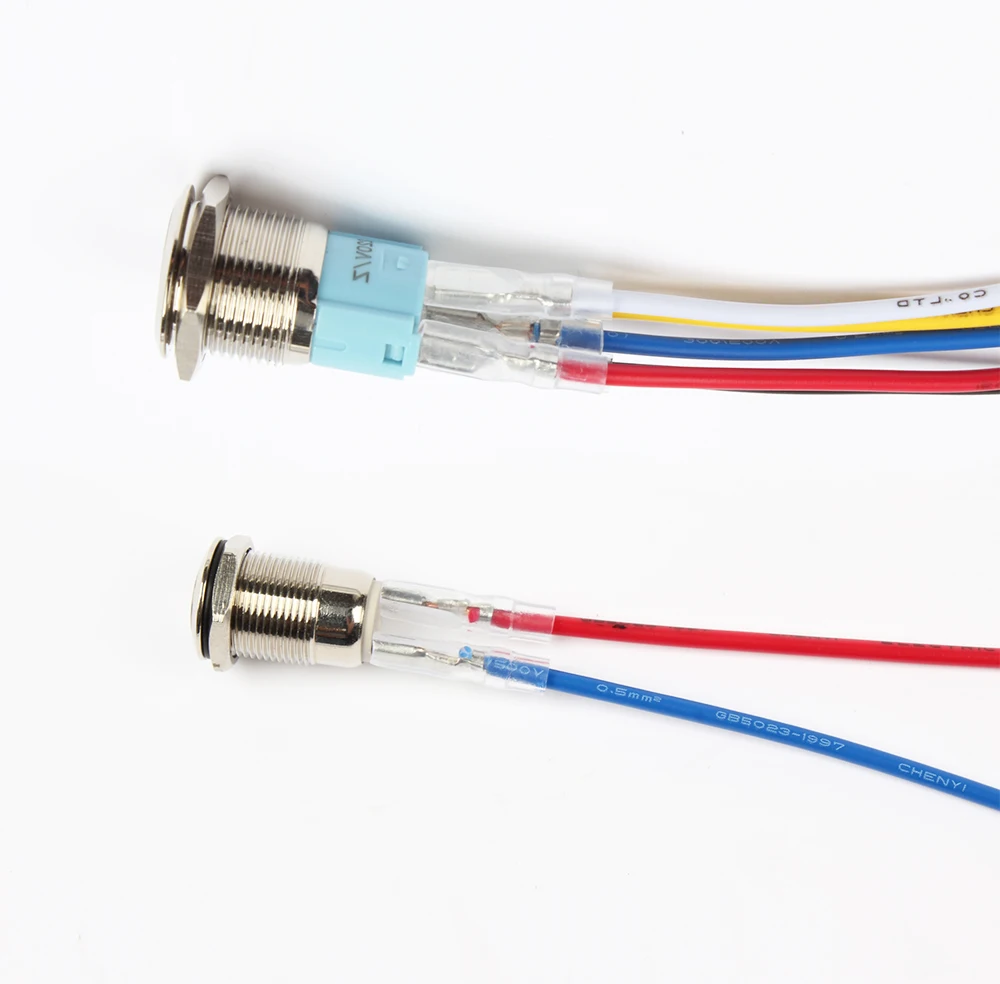 12 мм металлическая кнопка проводки стабильная лампа цветной провод кабель|cable