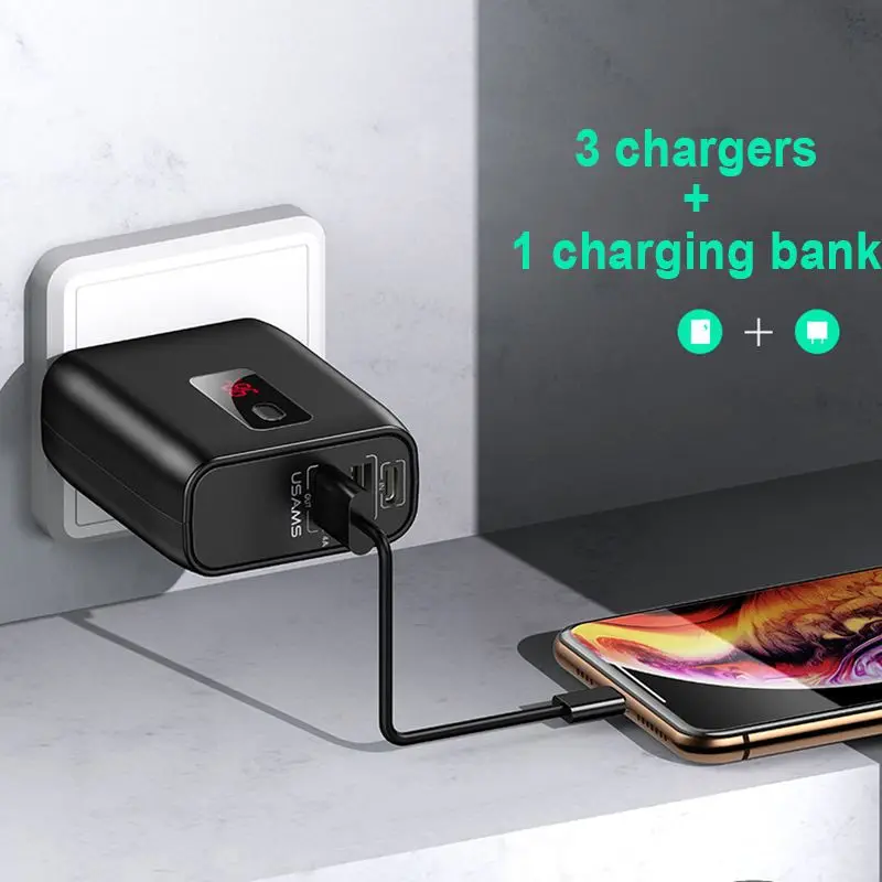 5000 mAh многофункциональный банк питания двойной USB банк питания быстрая зарядка 5 V/2A зарядный разъем и блок питания для путешествий с ЖК-дисплеем