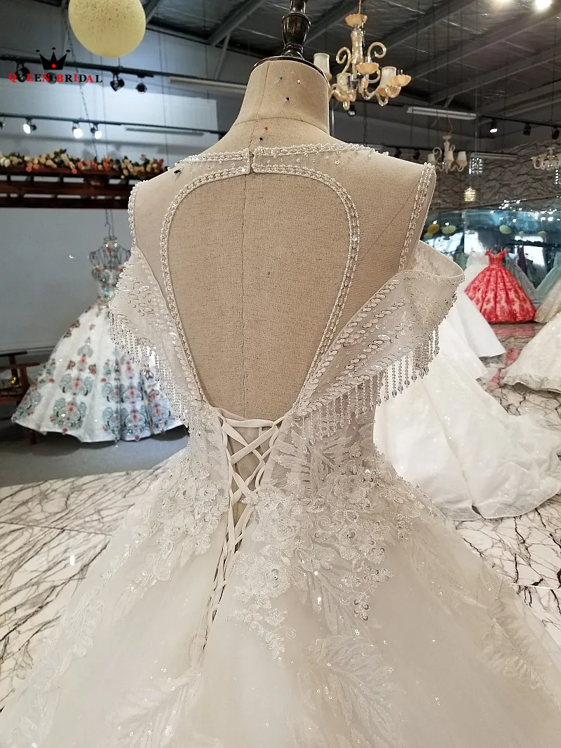 Платье vestido de noiva бальное платье с кружевами и жемчугом расшитые блестками на