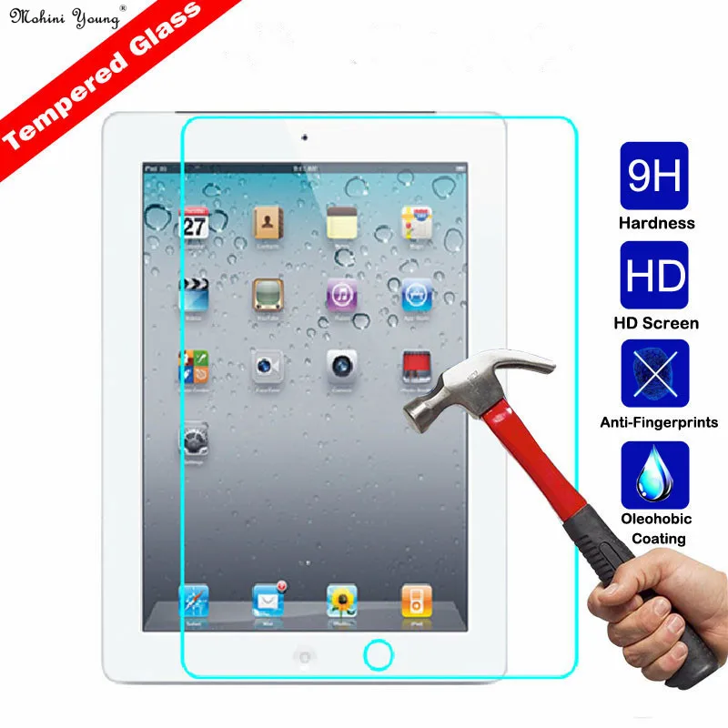 2 шт закаленное стекло для Apple iPad 2/3/4 air mini2 mini3 mini4 протектор экрана планшета 9H