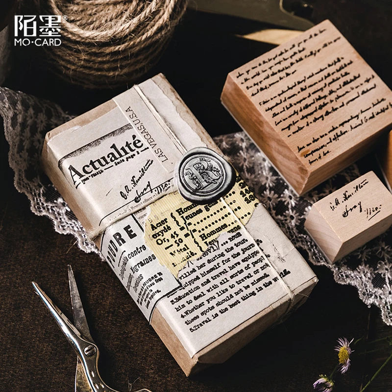 Винтажный Ежедневник с английскими буквами декоративный штамп деревянные и