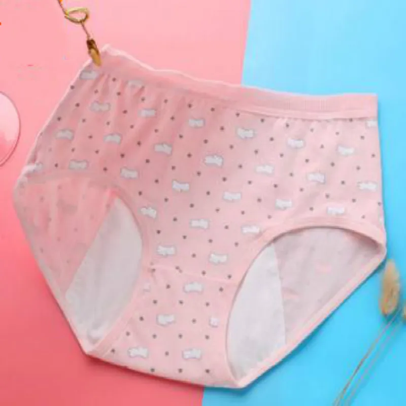 Трусы женские хлопковые с мультяшным принтом на менструальный период|Трусики| |