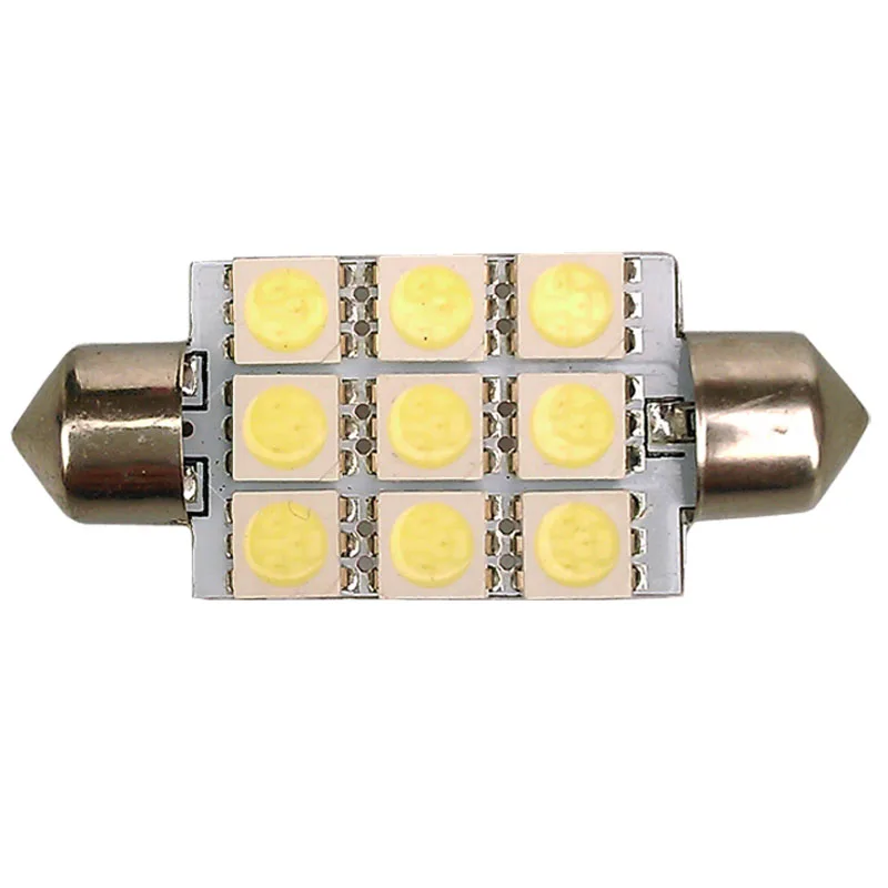 10PCS Festoon Led 42mm White Super Bright Car 9 SMD 5050 LED Dome Light Lamp Bulb DC 12V | Автомобили и мотоциклы