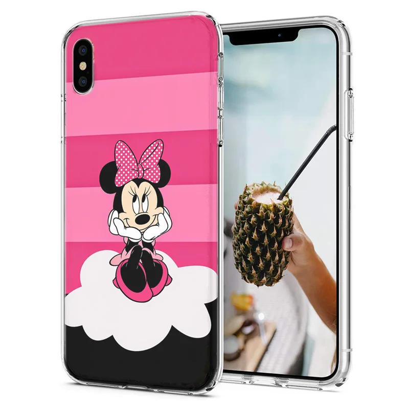 Soft Phone Case For iPhone X XS XR Covers TPU Colorful Cute Minnie Mickey Painted Fundas 6 Puls Max F102 |