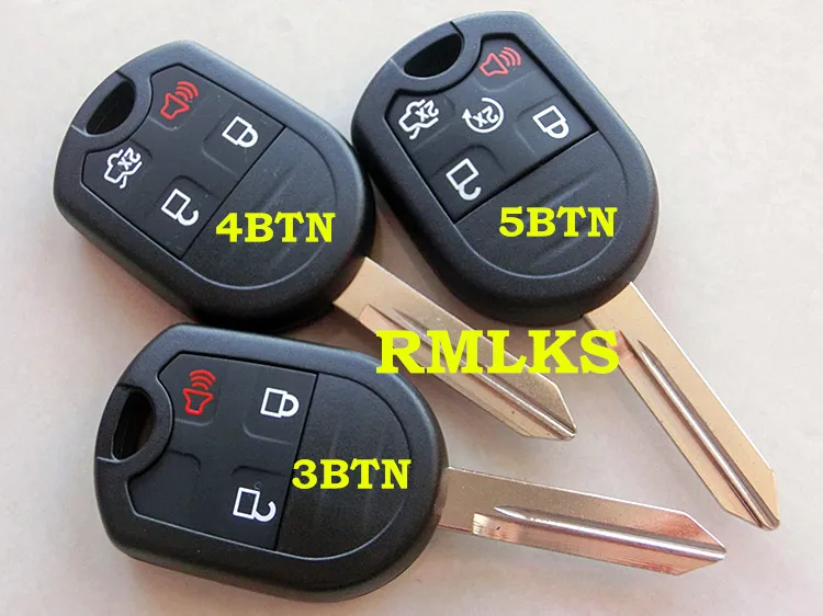 

RMLKS NEW 3 4 5 Button Remote Key Shell fit for Edge Explorer Flex Focus Taurus Escape Case Fob Uncut FO38R Blade