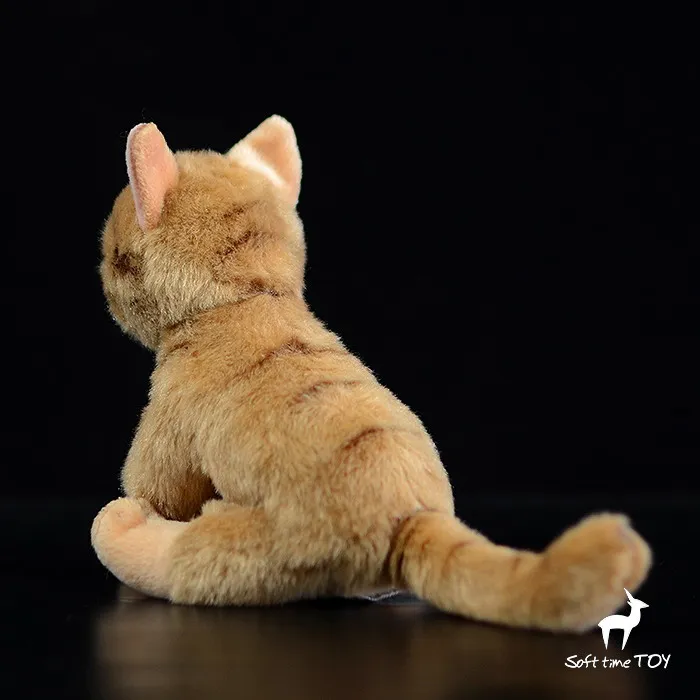 

Lovely Yellow Tabby Cat Plush Doll Cute Children Birthday Gifts Real Life Cats Toy Present Soft