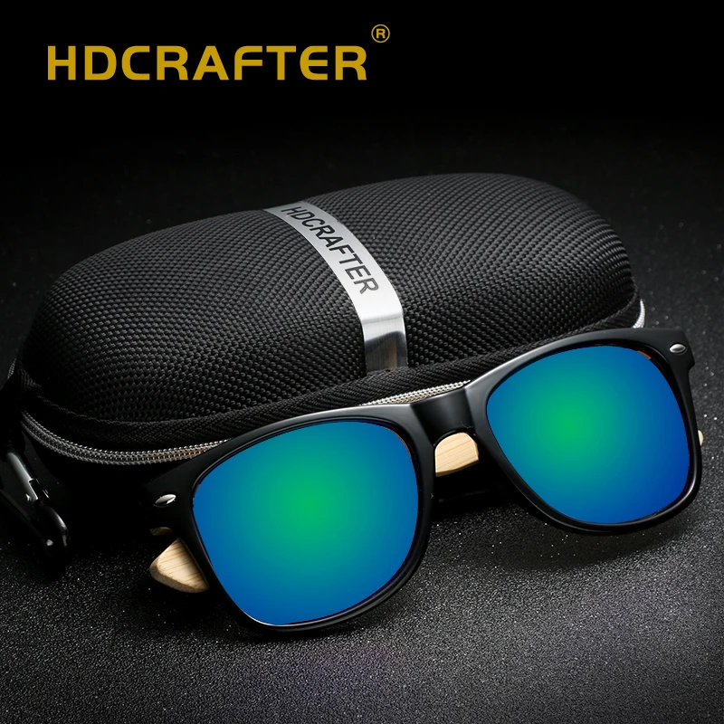 HDCRAFTER классические квадратные солнцезащитные очки Женские бамбуковые деревянные солнцезащитные очки мужские высококачественные Квадратные Зеркальные Солнцезащитные очки Брендовые дизайнерские