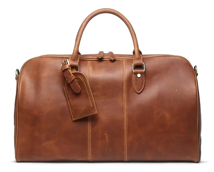 Genuine leather cow skin large casual travel duffle soft holdall for men high quality - Цвет: P1