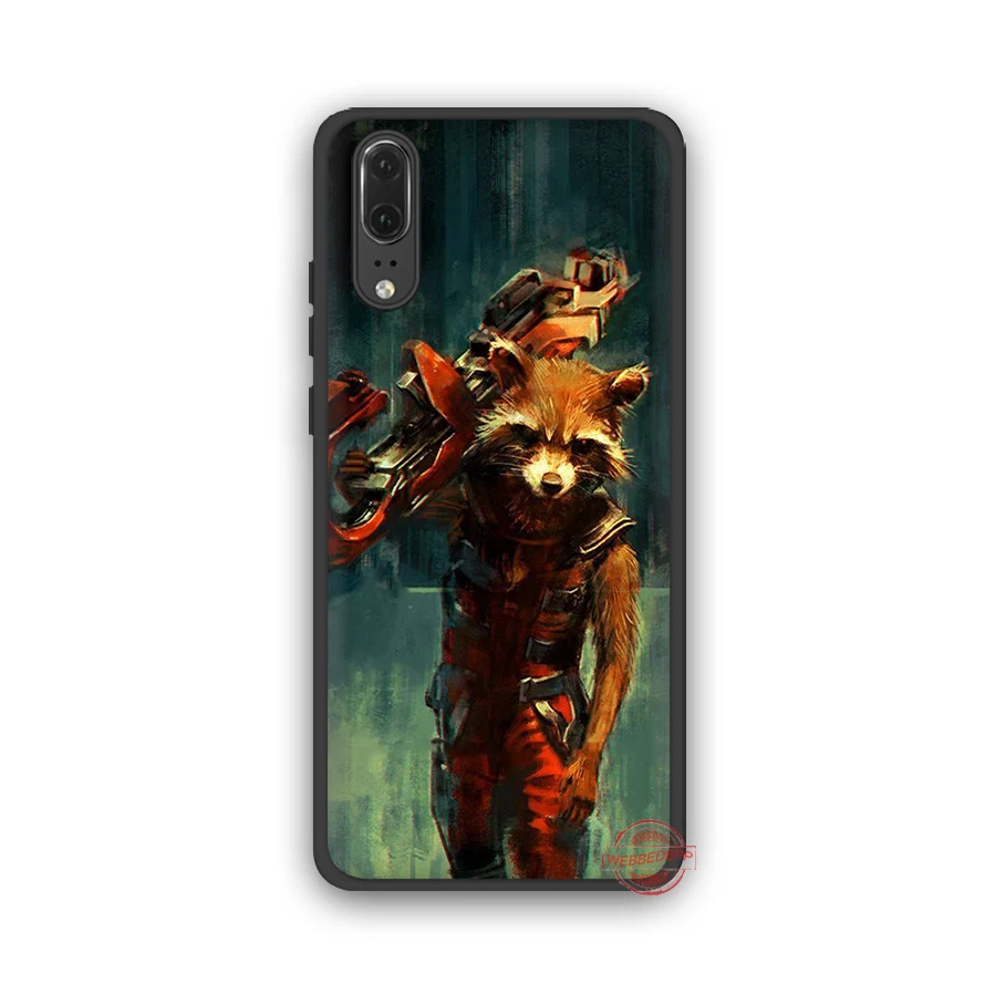 WEBBEDEPP Guardian Rocket Raccoon Groot Soft Case for Huawei P8 P9 P10 P20 P30 Lite Pro 2017 2018 2019 Cover | Мобильные телефоны и