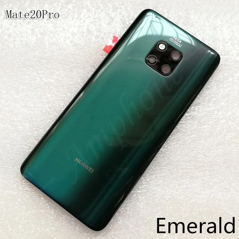 Emerald Оригинальная задняя крышка из закаленного стекла для huawei mate 20 Pro, запасные части, задняя крышка для батареи, корпус+ рамка для камеры+ крышка для вспышки - Цвет: Emerald