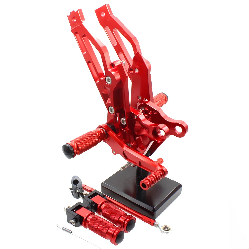 Красный CNC Verstelbare Rearsets Achter набор мотоциклистов подножка мото педаль для Honda Grom MSX125 MSX 125 2012 2013 - Цвет: Красный