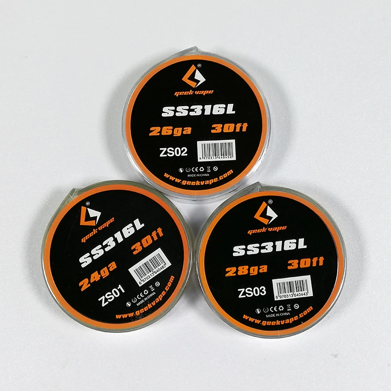 Кабель нагревательный GeekVape SS316L 24GA 26GA 28GA