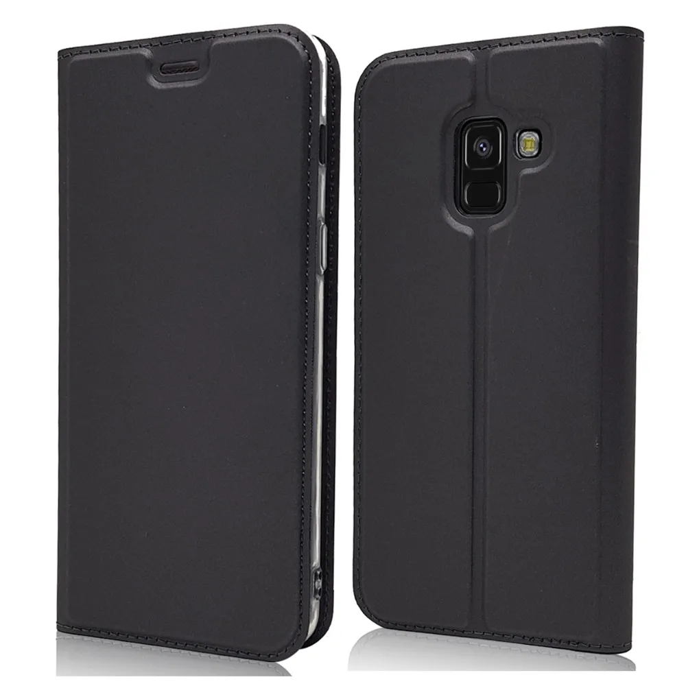 Черный для samsung A8 2018 чехол Флип кожаный Galaxy плюс бизнес A7 A5 телефонные чехлы |