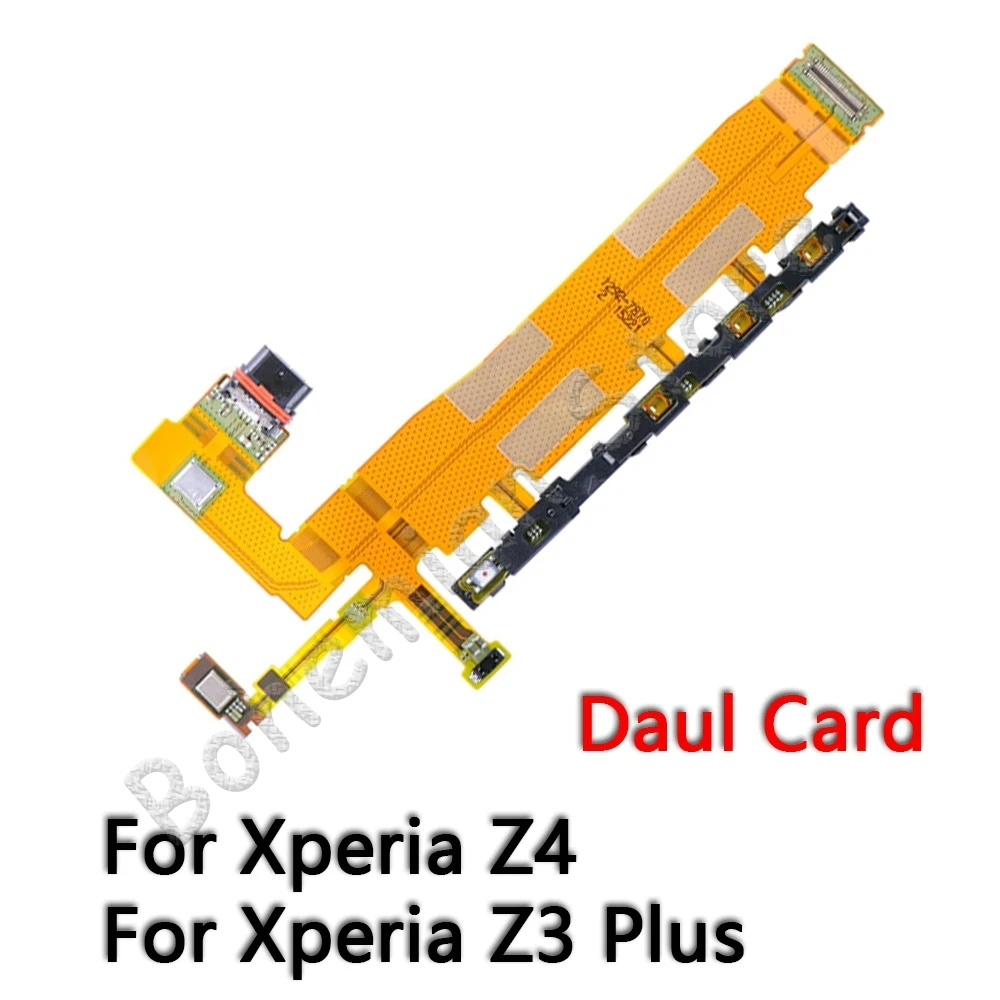 Для sony Xperia Z Z1 Z2 Z3 Z4 Z5 Compact Premium Plus док-станция для зарядки ЖК-Коннектор с боковой клавишей громкости гибкий кабель - Цвет: Z4 Daul Card
