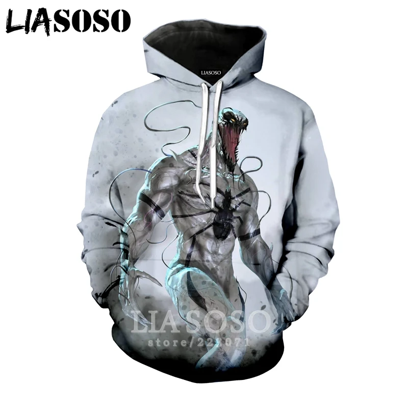 LIASOSO зимняя Новинка модная мужская и женская толстовка 3D принт с фильмом Веном