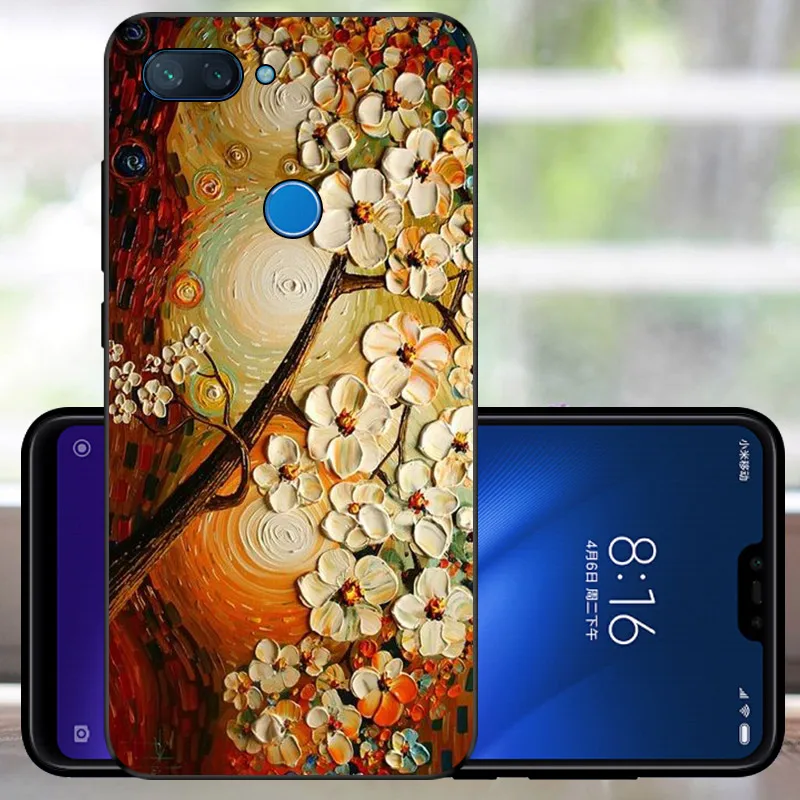 Мягкий чехол Fundas Xiaomi mi 8 Lite силиконовый чехол матовый черный ТПУ Xiaomi mi 8 Lite защитный бампер mi 8 Lite чехол для мобильного телефона s
