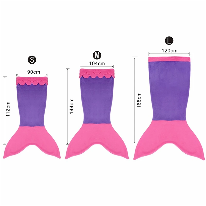 Детское трикотажное вязаное одеяло в виде хвоста русалки связанное крючком