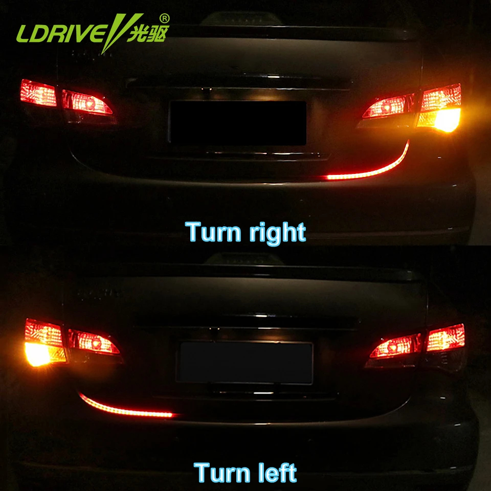 LDRIVE авто-Стайлинг автомобиля яркие красные фонарь стоп-сигнала желтый