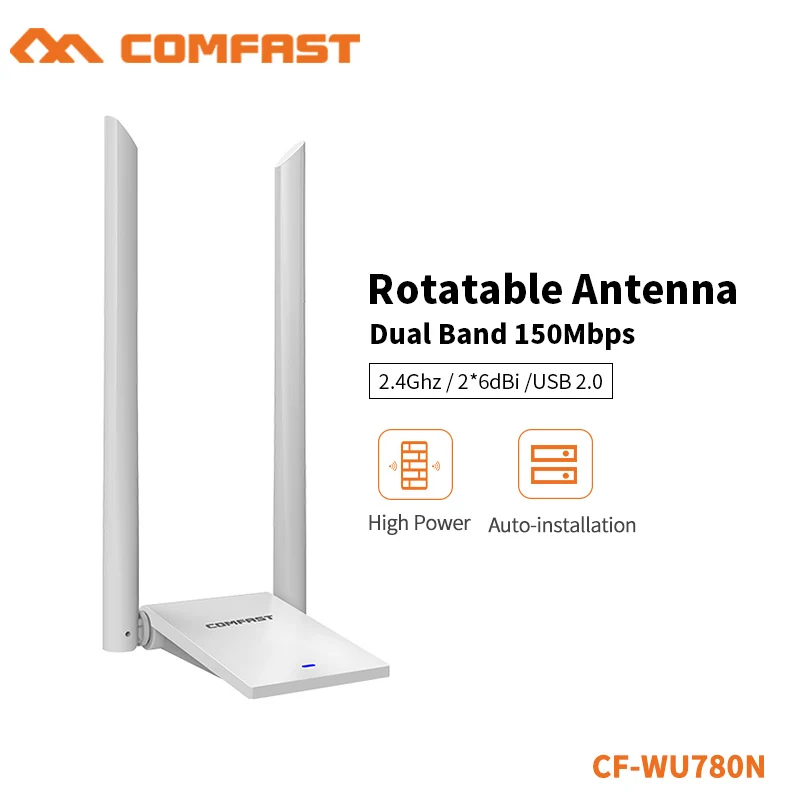 Comfast 802.11b/g/n Realtek 8188GU Wi-Fi Dongle Беспроводная сеть LAN Карта 12dbi антенна WiFi ПК приемник