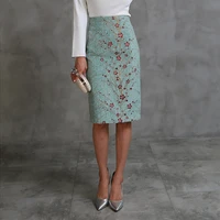 free shipping 2021 new fashion cotton elegant long knee length women pencil s 2xl high waist autumn and winter skirts