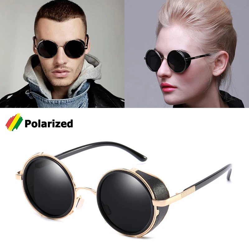 Солнцезащитные очки JackJad круглые поляризационные в стиле стимпанк винтажные