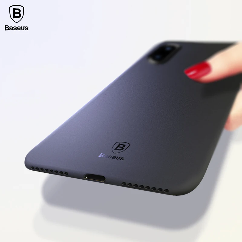 BASEUS роскошные простой телефон чехол для iPhone X гладкая матовая ПП ультра тонкий