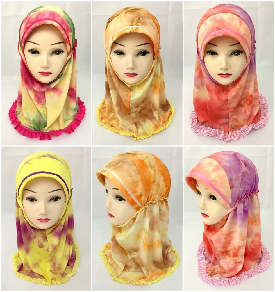 Детский хиджаб с мусульманским принтом для девочек бандана модный мусульманский