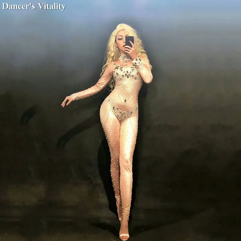 

Боди со стразами и жемчугом; леггинсы с длинными рукавами; DS; костюм для певицы; одежда для сцены; Одежда для танцев DJ; праздничный эластичный...