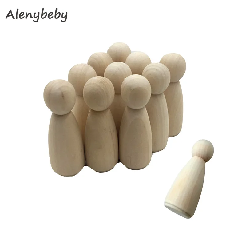 Men Woman Mixed Plain Blank 55mm Natural Wood People Peg Dolls Unpainted Figures Wedding Cake Family Christmas Gift | Мать и ребенок