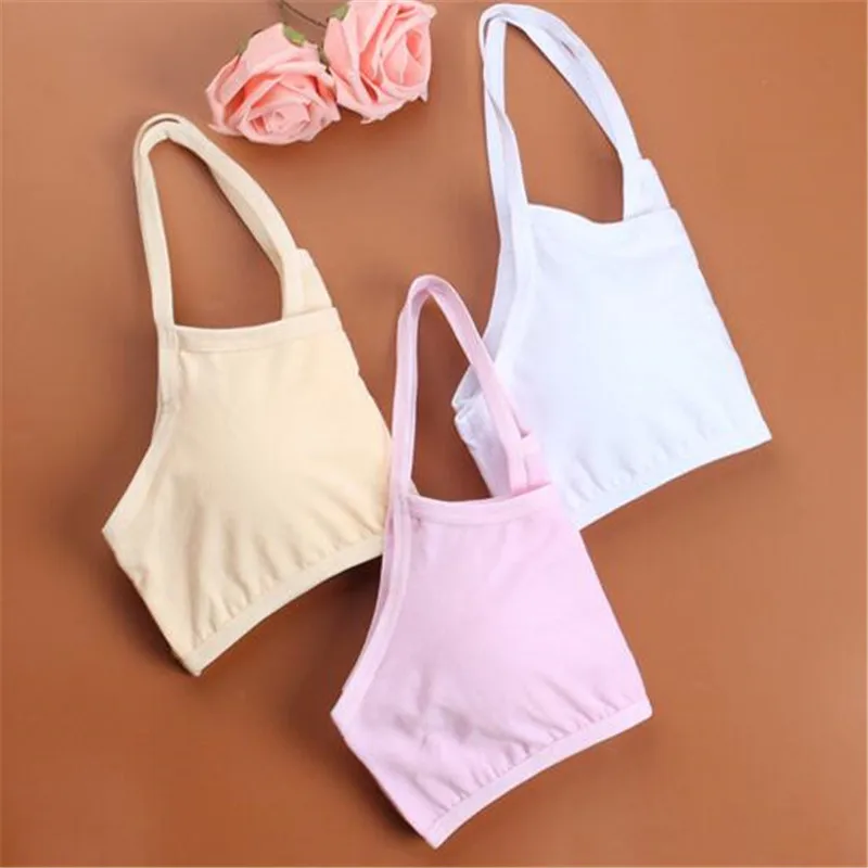 

5pcs/lot Puberty Young Girls Sport Bra Kids Padded Underwear Bras Teenage Wire Free Undergarment Children Undies Clothes