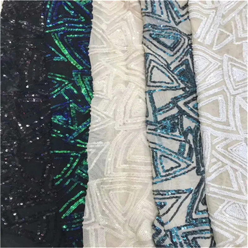 Африканская кружевная ткань с пайетками серебристая вышивкой в нигерийском