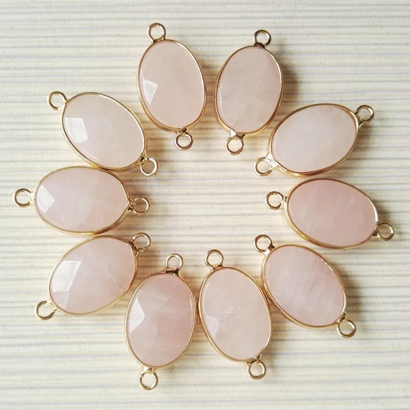 

Природный розовый порошковый камень, подвески для ожерелья медальон кристалл кварца, друза для браслета, ожерелья, соединитель, сделай сам, ...