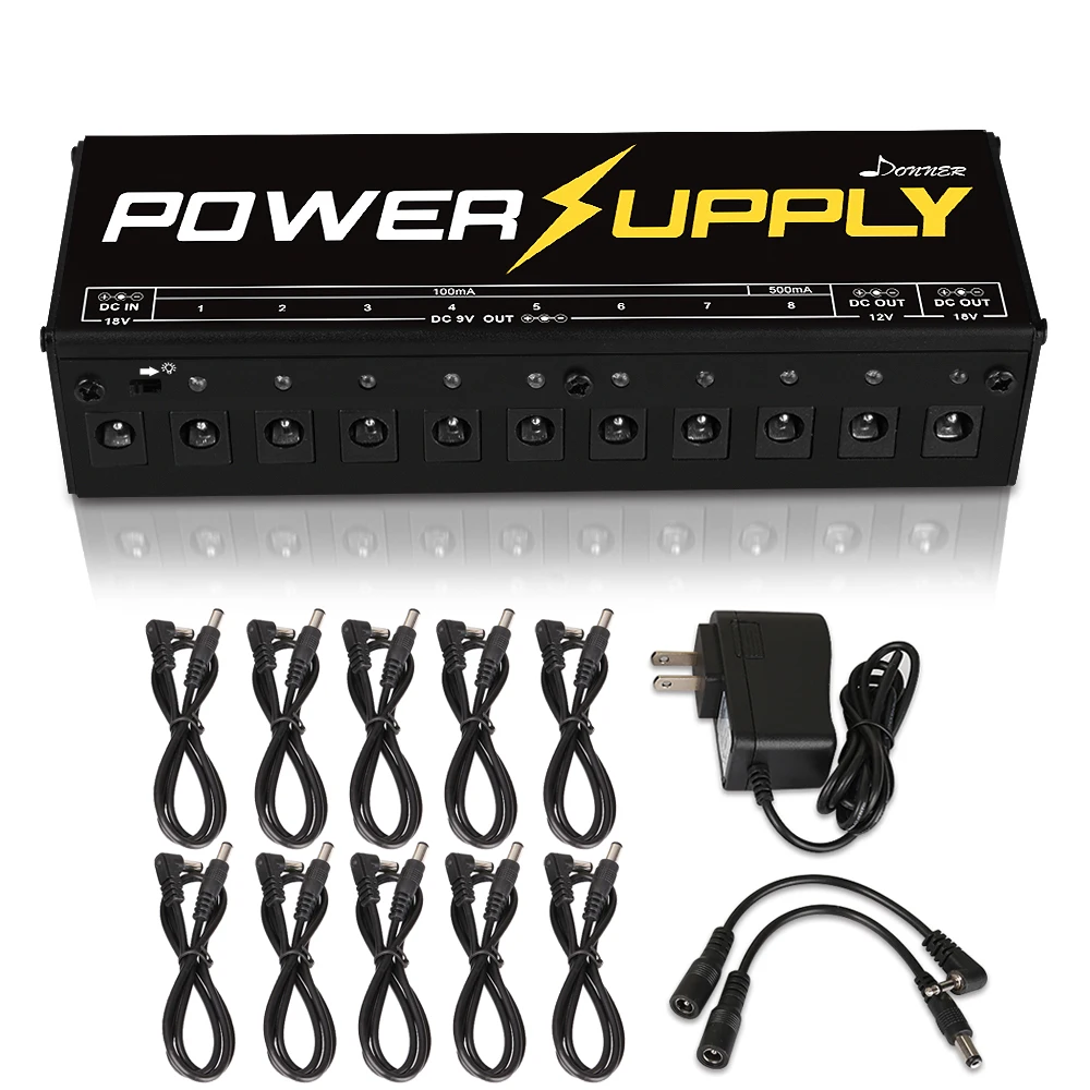 Комплект электропитания для гитары Donner 10 изолированных выходов постоянного тока