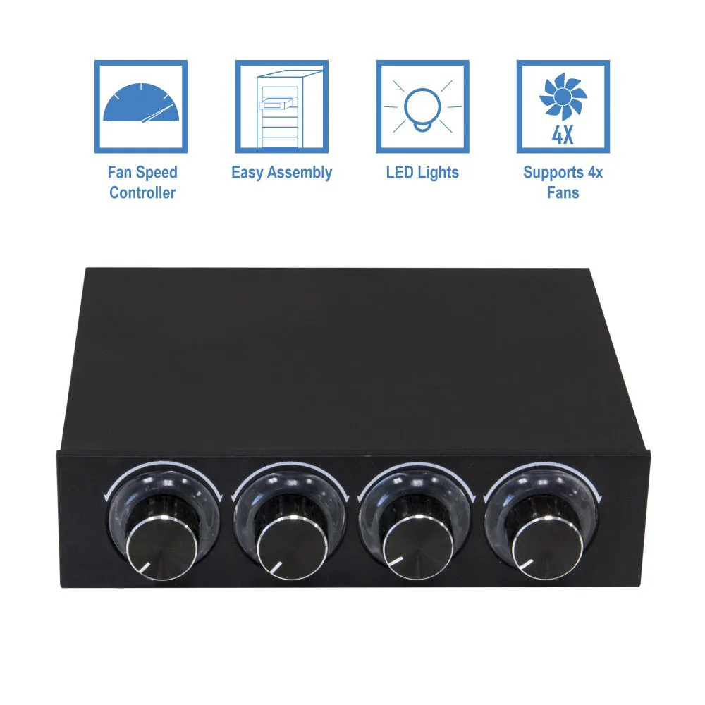 Контроллер скорости вентилятора 4-канальный с светодиодный-управлением до 4
