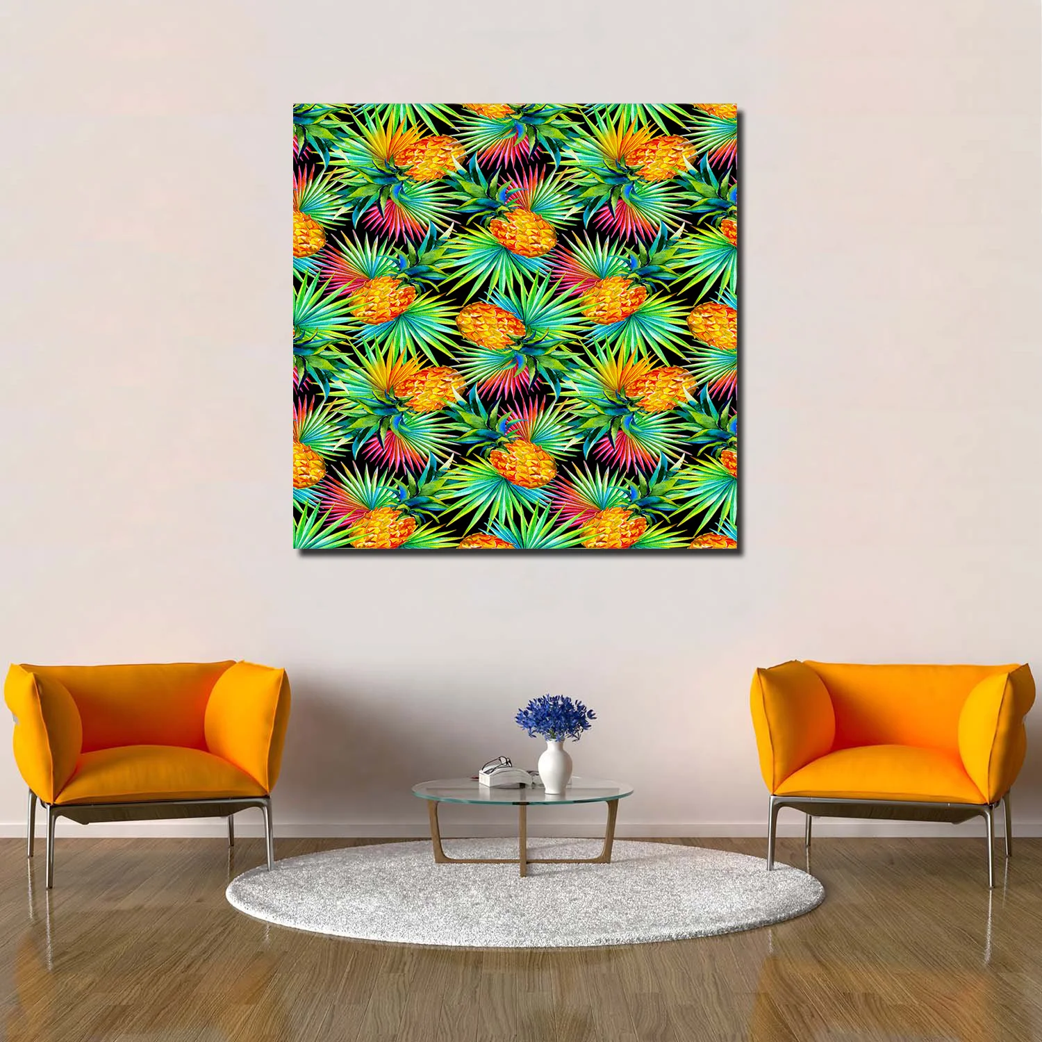ArtStore Yellow Pineapple Fruits Oil Painting Contemporary Living Room Decoration Decor Stretched Landscape Frameless Paint | Дом и сад