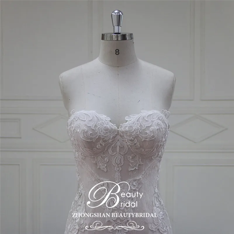 Beautybridal Vestido De Noiva Свадебные платья без рукавов Sweethart аппликации Кружева линия на платье невесты свадебное платье XF16110