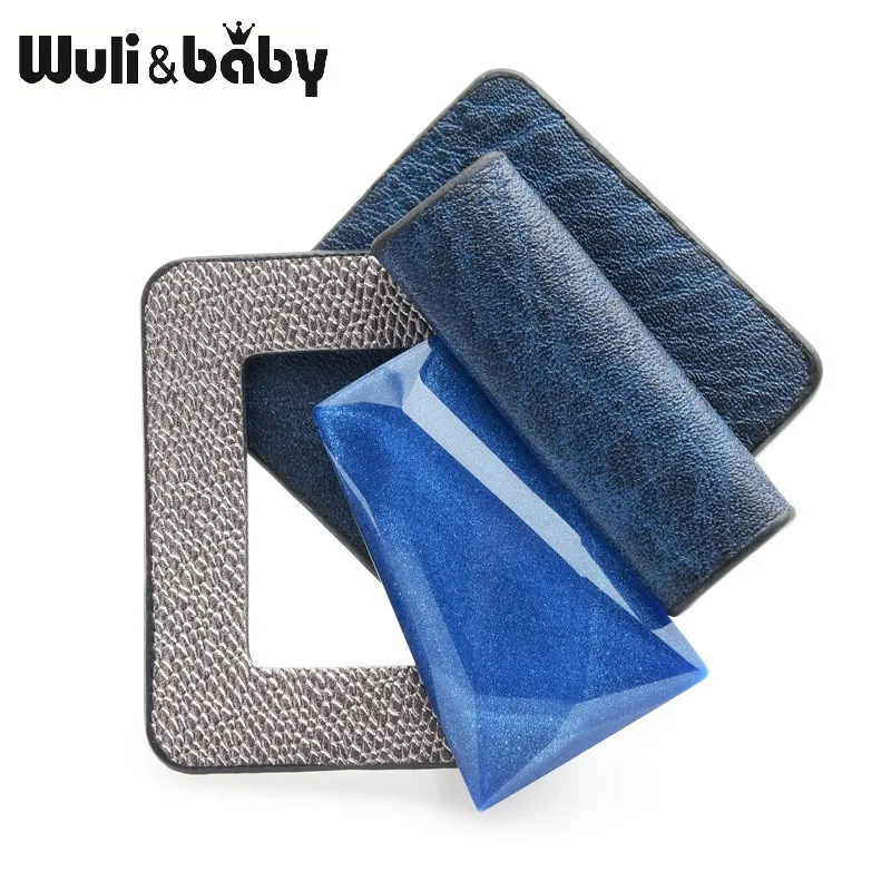 Wuli& baby, кожаные круглые акриловые квадратные геометрические броши, букет для женщин, пряжка для шарфа, булавка-брошь, подарок, ювелирное изделие для свитера