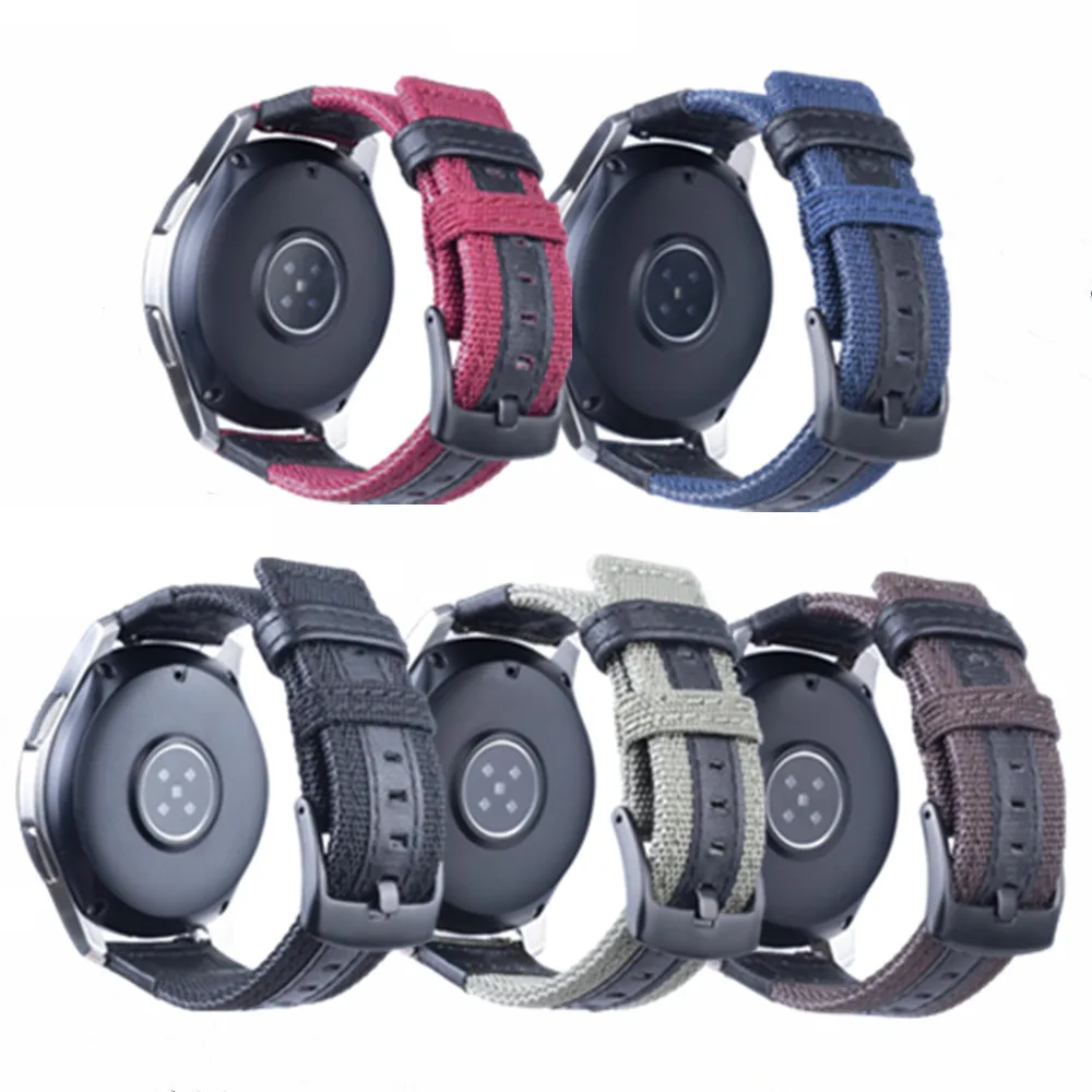 Ремешок нейлоновый для Samsung Gear Sport S2/S3 Galaxy Watch 42 мм 46 брезентовый браслет Jeep Huami Amazfit