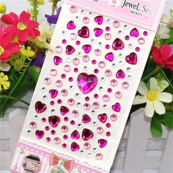rose red 2pcs Мобильный телефон декоративные наклейки diy оформлены акриловые diy производства случайные наклейки флэш-акриловая красота мобильные аксессуары - Цвет: rose red 2pcs