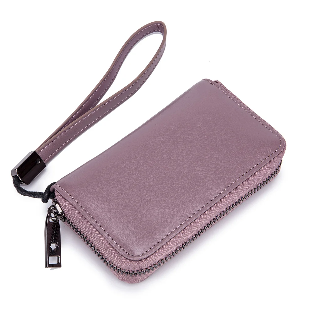 Модные женские туфли Key Holder бумажник кожаный мешок ключа смарт-кошельки Для мужчин случае Ежедневные клатчи для человека ключница дамы высокого Ёмкость - Цвет: Purple